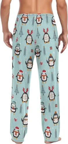 Vista 2 de Bonito muñeco de nieve feliz Navidad, pantalones de pijama para hombre, pantalones de descanso súper suaves para hombre, pantalones de pijama