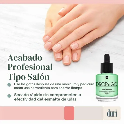 Vista 4 de duri Drop'n Go Gotas de uñas de secado rápido, gotas de secado rápido para esmalte de uñas de larga duración, 0.45 onzas líquidas (paquete de 1)