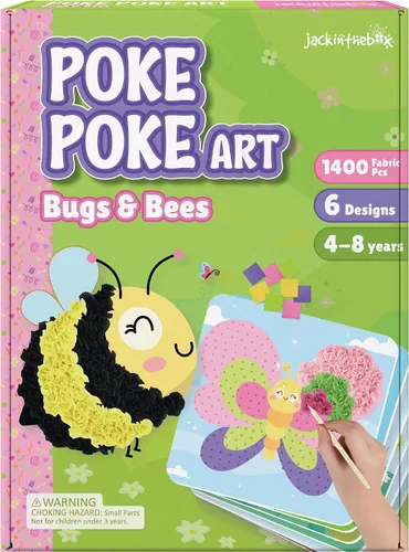 Vista 12 de jackinthebox Poke Poke Art - Temas de animales, arte y manualidades de tela sin desorden, kits de prensado de flores, regalo para niños, regalos
