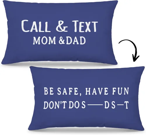 Vista 9 de Mingnei Funda de almohada con texto en inglés "Call Your Mom", divertida funda de almohada reversible decorativa de 12 x 20 pulgadas, regalos