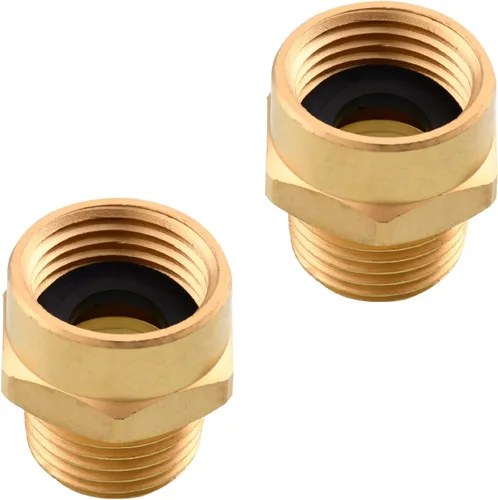 Vista 8 de Tecmolog Conector de accesorios de tubería de latón G 1/2 rosca hembra (Métrico BSP) a US 1/2 NPT macho adaptador convertidor de montaje de tubería