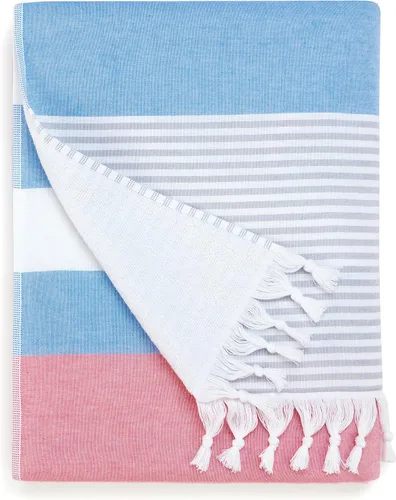 Vista 16 de Laguna Beach Textile Co. Toalla de playa suave turca, color azul azul, 10.16 oz/m²