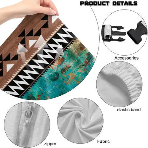Vista 6 de Suobstales Aztec Leopard American Tribal Pattern Gaming Chair Cover Stretch Slipcover with Armrest Covers, Washable Elastic Protector Universal