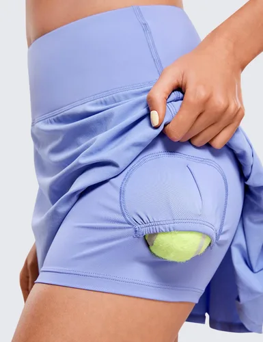 Vista 4 de CRZ YOGA Pleated Tennis Skorts Skirts for Women with Pockets 15'' High Waisted Golf Skirts Workout Casual Skirts Comfy