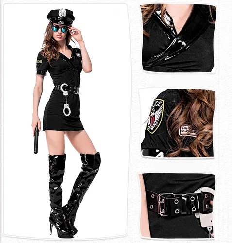 Vista 4 de Disfraz de Halloween para mujer disfraz sexy de ángel de Halloween policia traje de cosplay fiesta de graduación disfraz de Halloween