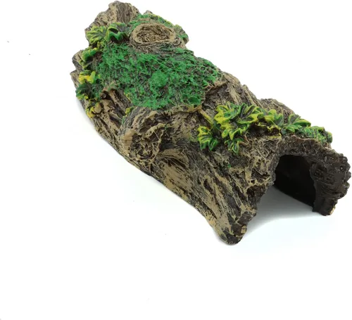 Vista 7 de JIH Decoraciones de acuario resina hueco tronco de árbol adorno, Bettas House Cave Wood House House Decor for Fish Tank (HS-SP207)