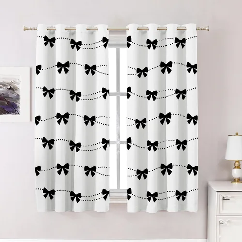 Vista 115 de Cortinas opacas de poliéster multicapa marrón con diseño de bosque natural, 2 unidades, 26 x 24 pulgadas