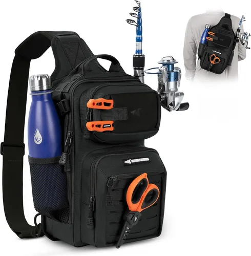 Vista 8 de KastKing BlowBak - Bolsa táctica para aparejos de pesca, mochila de pesca ligera, almacenamiento para equipo y equipo, regalo para hombres