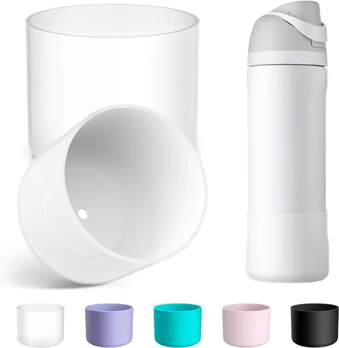 Vista 45 de 2 botas de silicona para botella de agua Owala de 24 onzas, 32 onzas, 40 onzas, funda protectora antideslizante para botellas de agua de acero