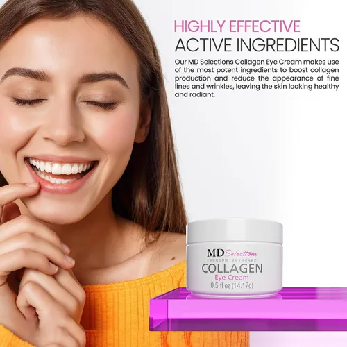 Vista 4 de Crema de ojos de colágeno con ácido hialurónico, crema debajo de los ojos para hinchazón, bolsas debajo de los ojos, crema hidratante debajo
