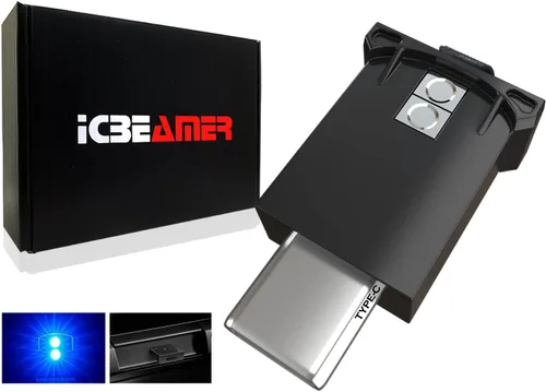 Vista 20 de ICBEAMER Smart USB 1-Paquete (Azul) Luz de Noche LED Automática Plug-in Miniatura para Coche, Van, Pickup, Camión, Interior, Maletero, Iluminación