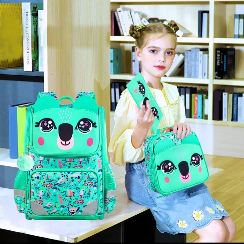 Vista 22 de KLFVB Mochila de 3 piezas para niñas y niños, bolsa de libros de dinosaurio de unicornio de 15 pulgadas con lonchera, bolsa escolar preescolar
