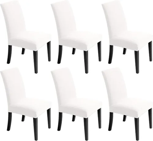 Vista 21 de Fundas para sillas de comedor, fundas elásticas para sillas de asiento decorativo, sin brazos, extraíbles, lavables, elásticas, universales