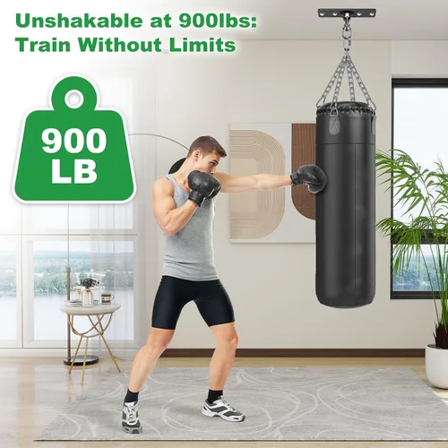 Vista 3 de SELEWARE Colgador de Saco de Boxeo de Servicio Pesado y Abrazadera de Viga para Boxeo, Muay Thai, MMA Beam & Ceiling Mount Heavy Bag Hanger with G