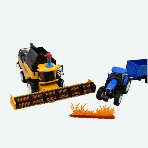 Vista 2 de New Ray Holland Cr9090 Cargo Jig + New Hollan Trailer Tractor 1/32° 05765 Verde