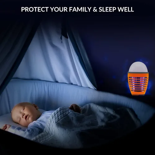Vista 5 de Himalayan Glow Bombilla eléctrica 2 en 1 para exterminador de insectos, linterna de campamento al aire libre recargable con exterminador
