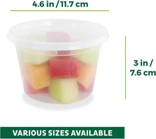 Vista 3 de Freshware Recipientes de almacenamiento de alimentos [36 piezas] recipientes de plástico de 16 oz con tapas, para limo, sopa, preparación de comidas