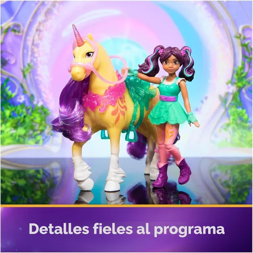Vista 3 de Unicorn Academy, Set de Poder de Amistad de Ava y Leaf con Silla de Montar y Accesorios, Muñecas y Juguetes de Unicornio, Regalos y Pequeños