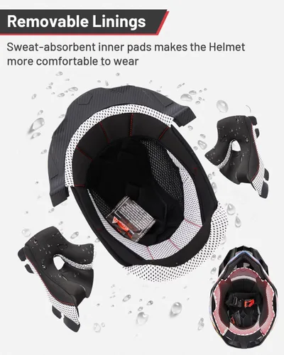 Vista 4 de Youth Dirt Bike Helmet for Boys & Girls with Goggles & Gloves for 8-18 Years Old, DOT Certified Kid ATV Helmet Motocross Off Road