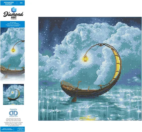 Vista 14 de DIAMOND ART BY LEISURE ARTS Batik Poppies, 16 x 20 pulgadas, kits avanzados de pintura de diamantes para adultos, arte para adultos, kit, pintura