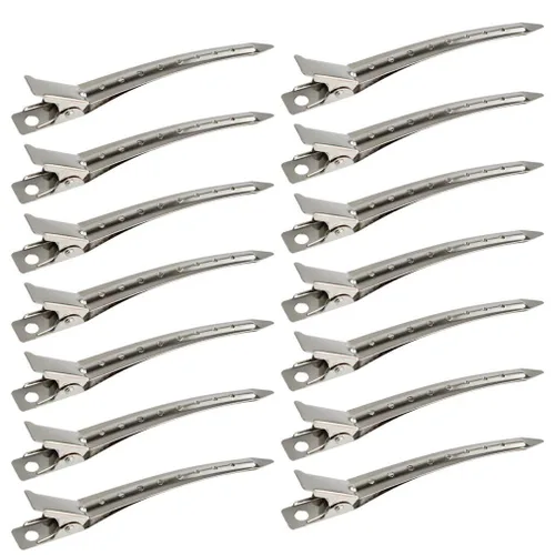 Vista 14 de 24 Paquetes de Pinzas Pico de Pato, Bantoye 2.75 Pulgadas Pinzas de Cocodrilo Rizadoras de Metal Antioxidante con Agujeros para Peinado del Cabello