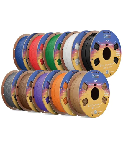 Vista 21 de OVERTURE Paquete de 10 filamentos PLA de 0.069 lbs (0.069 in), filamento de impresora 3D de herido ordenado, paquete de 10 bobinas de 2.2 libras