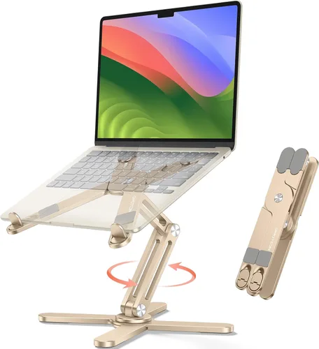 Vista 14 de OMOTON LA10 - Soporte giratorio para portátil de 360°, plegable para Negro