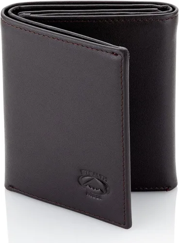 Vista 59 de Stealth Mode Cartera de cuero triple RFID para hombres con soporte de identificación abatible (negro)