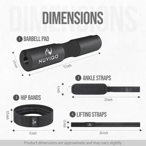 Vista 2 de Set de 9 accesorios para gimnasio con almohadilla para pesas con 2 correas de seguridad - 2 correas de tobillo para máquina de cable - 2 correas