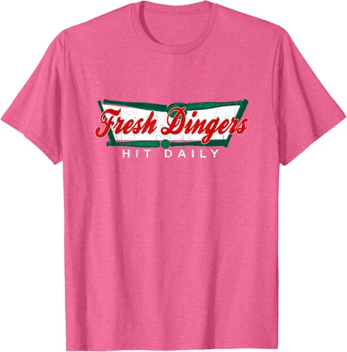 Vista 30 de Camiseta divertida de béisbol y softbol Don't Bunt Hit Fresh Dingers, Negro