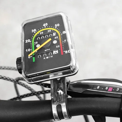 Vista 8 de Keenso Velocímetro de ciclismo, velocímetro de computadora odómetro mecánico computadora Código de montaña Tabla y piezas de repuesto