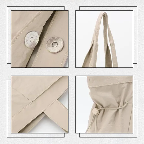 Vista 7 de Bolsa grande para mujer, bolsa de hombro ligera para viajes, playa, entrenamiento, compras