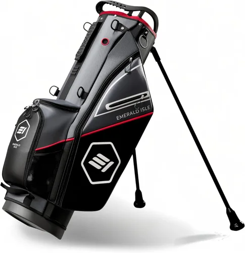 Vista 2 de Emerald Isle Bolsa de Golf de Pie con Divisor de Longitud Completa de 14 Vías, Bolsa de Transporte Resistente con Capucha para Lluvia, Múltiples