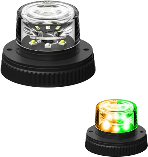 Vista 18 de SpeedTech Lights Flare 360° 6 LED 18 W Luz estroboscópica – Bombilla de botón oculta, faro de peligro para vehículos de policía, construcción Rojo