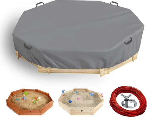 Vista 9 de Cubierta de mesa de arena para niños, impermeable, prevención de defoliaciones, anti-UV Negro