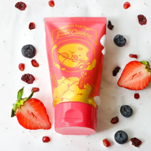 Vista 6 de Elizavecca Clean Piggy Pink Energy Foam Cleansing 4.1 fl oz/4.06 - Lavar la cara/lavar/lavar/limpiador facial para piel grasa/revisión diaria
