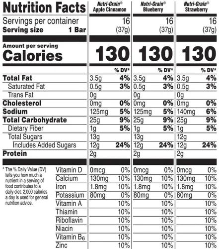 Vista 2 de Kellogg's Nutri-Grain - Barra de desayuno variada, 1.3 onzas, 48 unidades (paquete de 2)