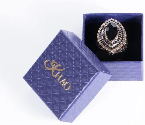Vista 7 de CKHAO Anillo de mujer - 1.260 in de gran tamaño chapado en oro antiguo estilo turco negro piedra preciosa anillo vintage joyería de las mujeres