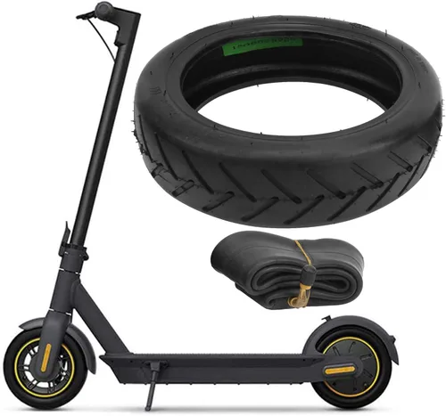 Vista 3 de Neumáticos de scooter eléctrico, juego de combinación de neumáticos de scooter de 8.5 pulgadas + válvula curva, tubo interior, accesorio