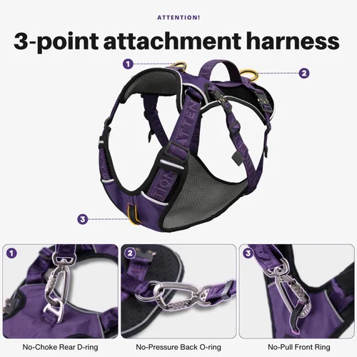 Vista 4 de Arnés para perro sin tirones para perros grandes, arnés táctico resistente con asa, fácil control y mejor entrenamiento de modales con correa