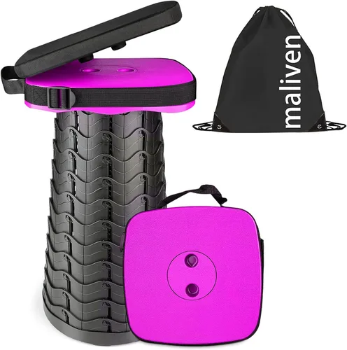 Vista 12 de Taburete plegable para acampar con cojín de asiento y bolsa de nailon, taburete telescópico portátil cuadrado, taburete plegable ligero y resistente