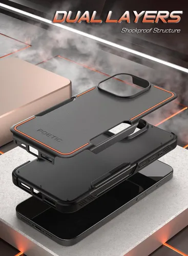 Vista 2 de Poetic Neon Series - Funda compatible con iPhone 15 Pro de 6.1 pulgadas (versión 2023), funda protectora de doble capa, resistente, resistente, Negro