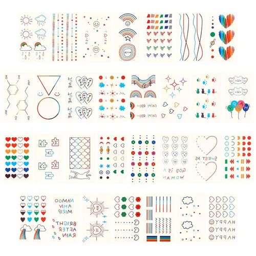 Vista 3 de Metker Tatuajes temporales para niños – 90 hojas más de 1000 diseños Juguetes de tatuajes temporales impermeables para recuerdos de fiesta