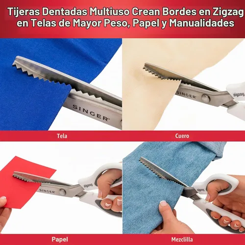 Vista 7 de SINGER Tijeras de 9" con dientes para tela - Tijeras en zigzag para tela