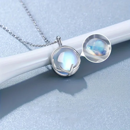 Vista 7 de Juego de joyas de piedra lunar (collar+pulsera+pendientes) regalo espiritual para mujeres, joyería de fiesta nupcial, elegante juego de regalo