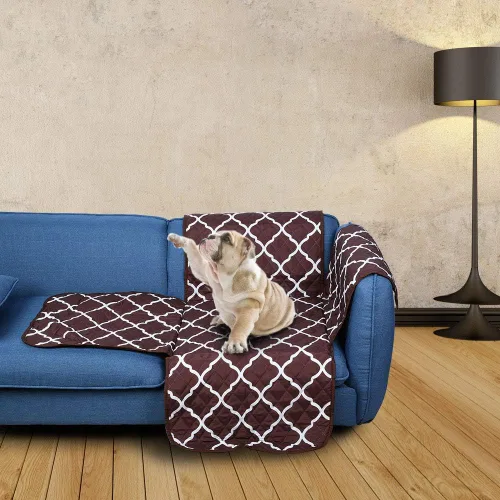 Vista 8 de S o f a G u a r d - Protector de sofá impermeable para mascotas, funda de cojín antideslizante con correas elásticas, pongee de poliéster de doble