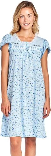 Vista 5 de Casual Nights Camisón de manga larga para mujer, diseño floral.