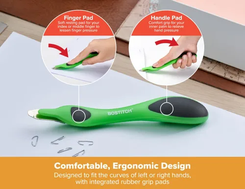 Vista 6 de Bostitch Removedor magnético profesional de grapas fácil, palillo extractor de grapas de color neón, herramienta removedor de grapas para oficina