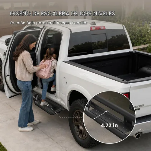 Vista 5 de LASFIT - Estribos para cabina de tripulación: para Ram 1500 2009-2018 / Ram 1500 Classic 2019-2026 / Ram 2500 2010-2026 / Ram 3500 2010-2026, dos