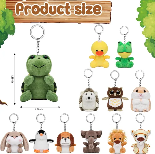 Vista 2 de 12 animales de peluche de safari, juego de juguetes de animales de peluche de la selva, tigre, elefante, león, ardilla, erizo, conejo, animales